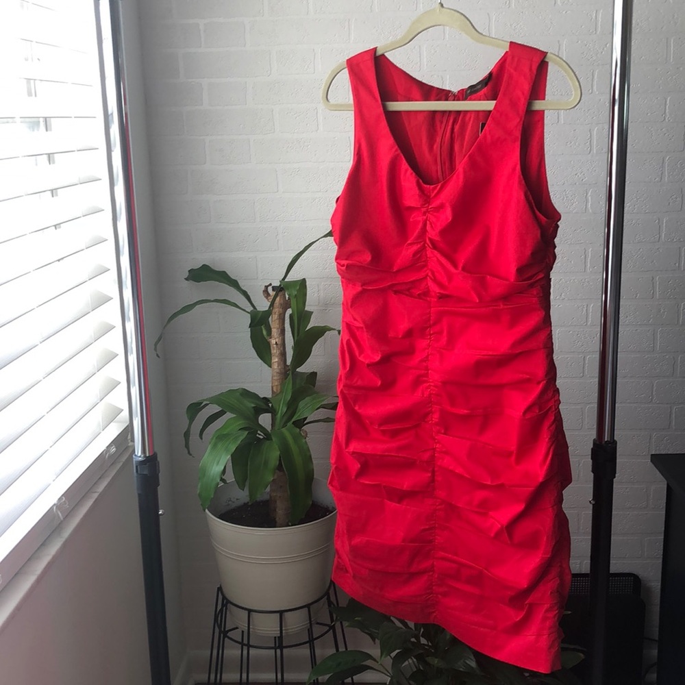 The Limited red ruched dress